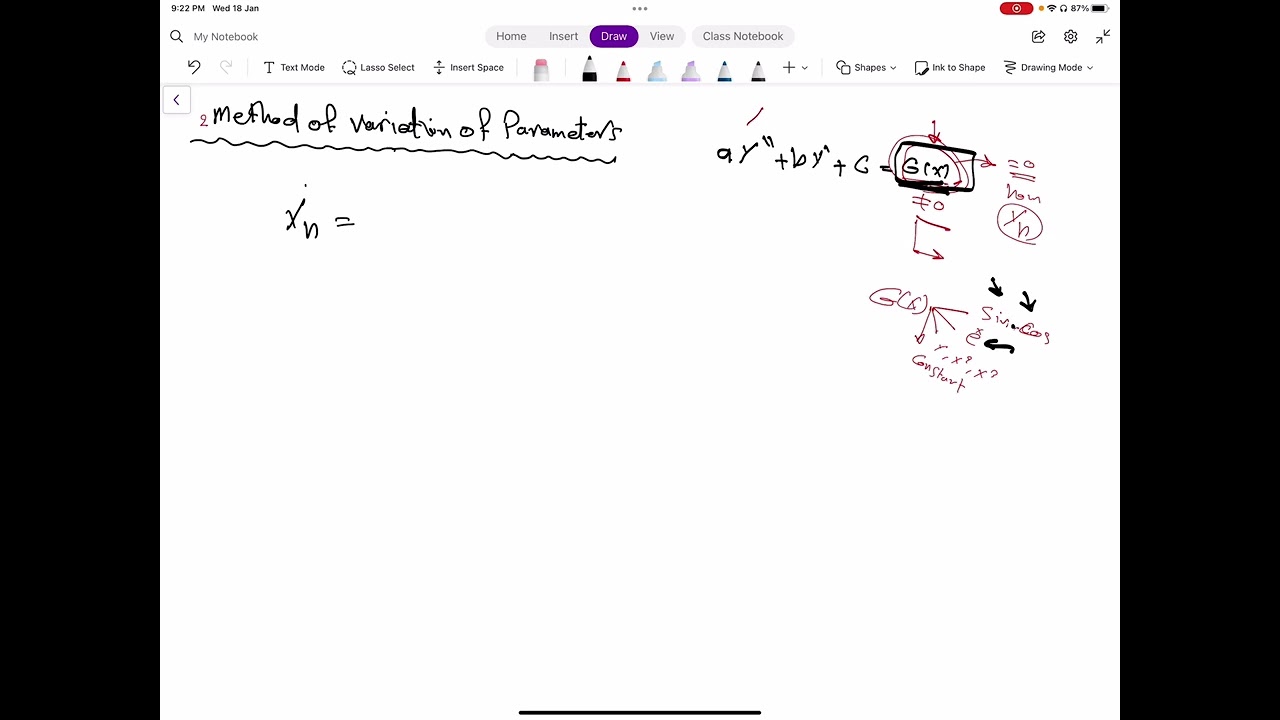Method of variation of parameters part 1