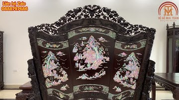 Tranh Bình Phong Khảm Ốc Xà Cừ 2 Mặt Đẹp - Đồ Gỗ Mai Toàn