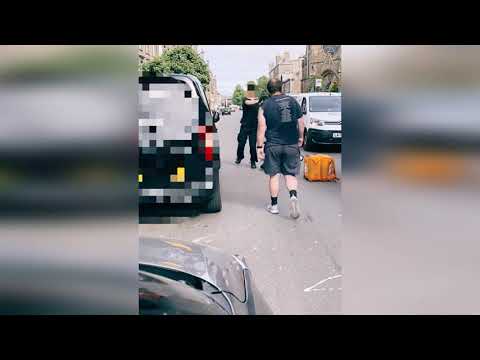 "Just yeet": Shocking video shows Scots Just Eat cyclist in tug of war over bike with driver