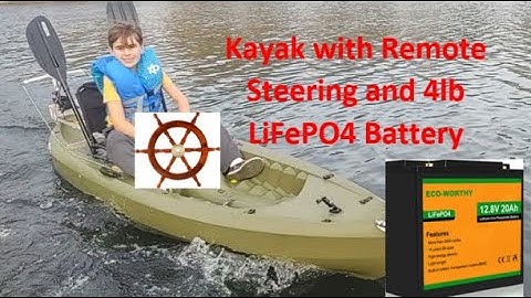 DIY trolling motor remote steering on Lifetime Tamarack Kayak powered by ECO-WORTHY LifePO4 battery