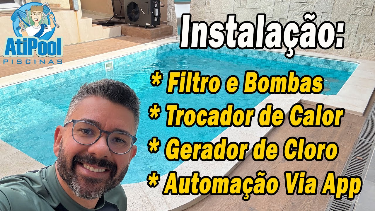 Instalação de Automação Basic SmartPool Tholz, Trocador de Calor, Gerador de Cloro Tholz e Vinil