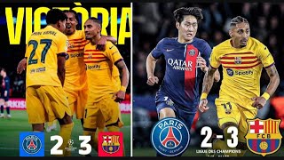 Barcelona korije pdg lakay Nan Parc des prince Mbappe fè 0 nan match la psg (2-3) barça ka rive Demi