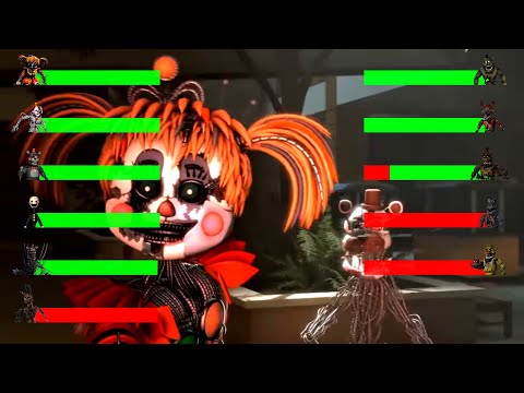 [SFM FNaF] Nightmare Curse of Dreadbear vs Scrap WITH Healthbars