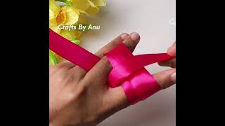 How to make simple easy bow in 1 minute | DIY ribbon bow | Double bow with ribbon | #Shorts