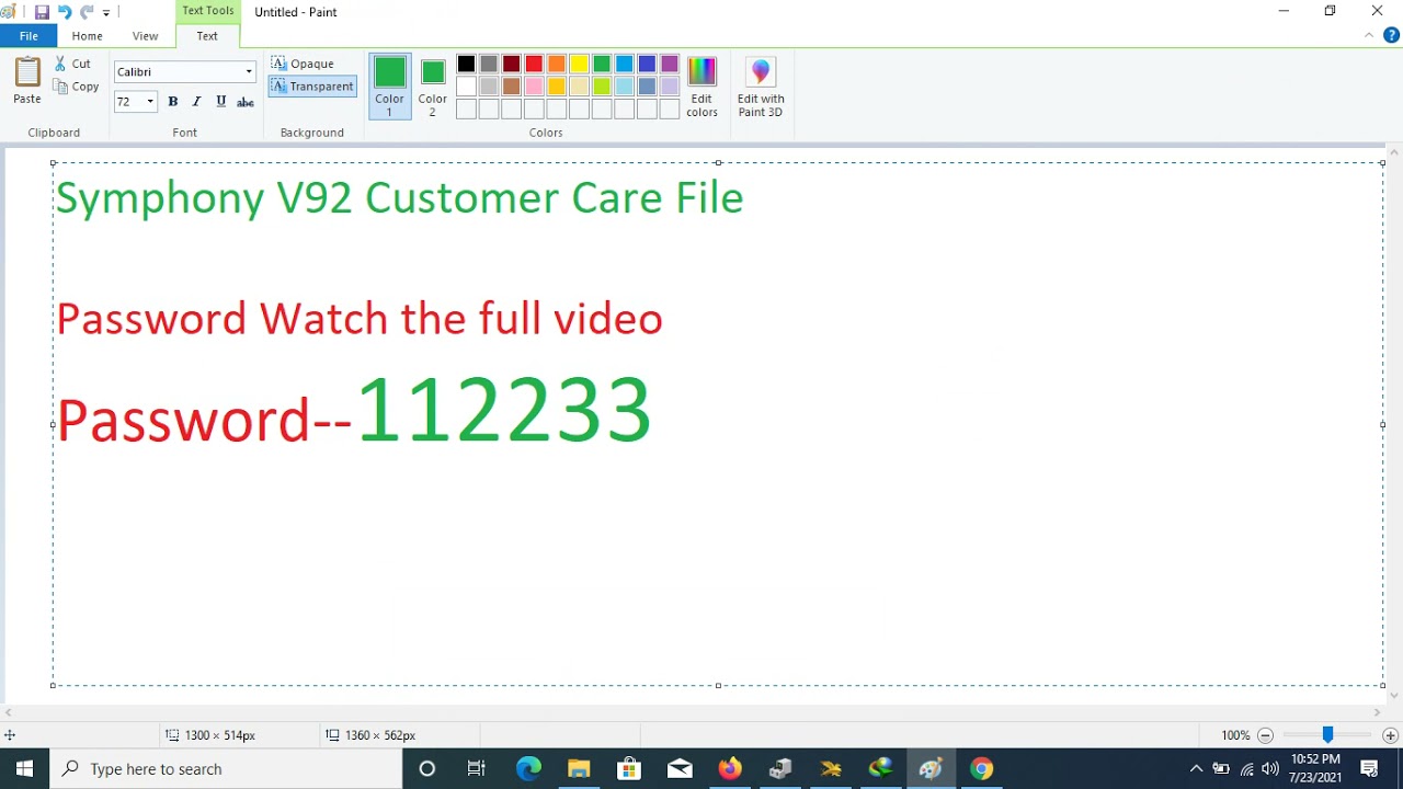 Symphony V92 Customer Care File |Free|Password? Watch the full video