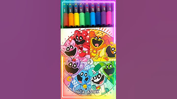 Drawing CATNAP from Poppy Playtime in ALL Smiling Critters with Posca Markers! Part 8! #shorts