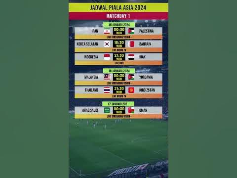 Jadwal Piala Asia 2024, Matchday 1 jadwalpialaasia YouTube