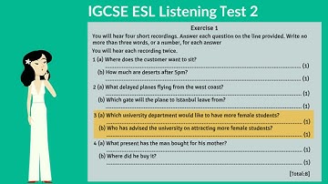 IGCSE ESL Listening Exercise 1   Test 2   Questions 1   4