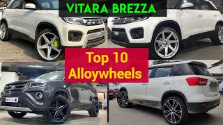 Maruti Vitara Brezza || Top 10 Alloywheels For Vitara Brezza || Modified Cars || Alloywheels