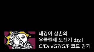 [일상 / 연습 실황] [우쿨렐레도전기]#1 39000원짜리 삼익 우쿨렐레 C/Dm/G/G7/F 코드 암기