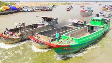 SÀ LAN TÀU GHE CHẠY ĐUA NHAU QUA CỐNG QUÁ KỊCH TÍNH