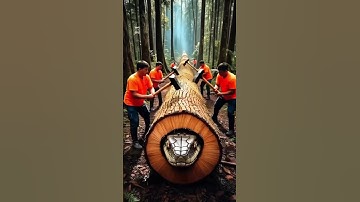 Rescue Giant Python From Log #funny #animals #shorts #ai