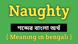 Naughty Meaning In Bengali  Naughty      Word Meaning Of Naughty