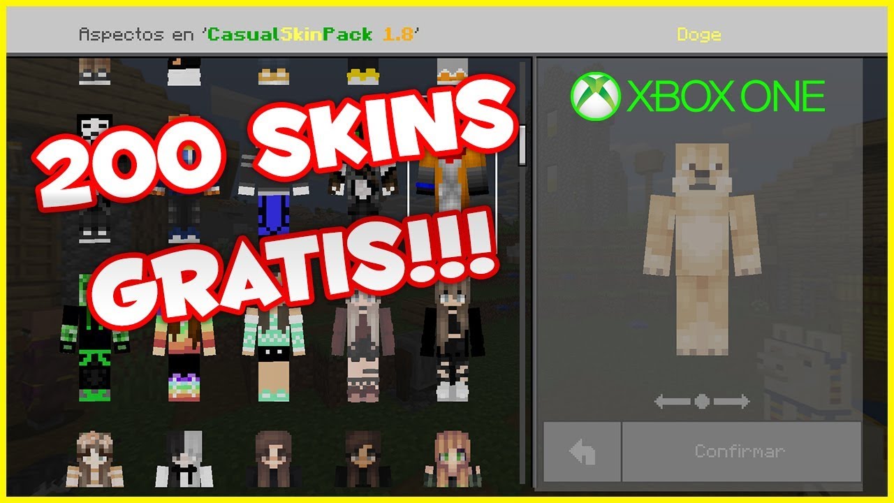Skin Pack con 200 Skins!!! para Minecraft de xbox one (bedrock edition