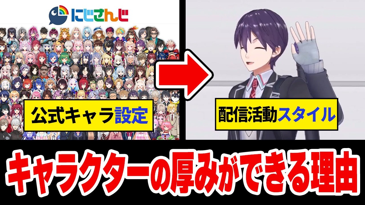 公式キャラ設定という土台と配信活動が育てる「キャラクターの厚み」【Vtuber/にじさんじ】