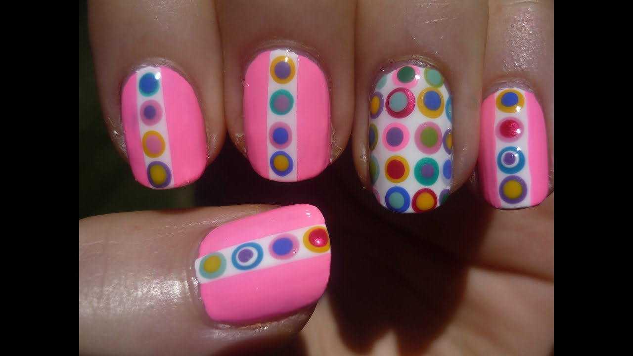 Girly Polka Dot Nail Art Tutorial (Part 2) - YouTube