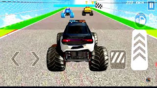 Police Monster Truck Mega Ramp Racing #93 - Impossible Stunts Driving - Gadi game - Android Gameplay