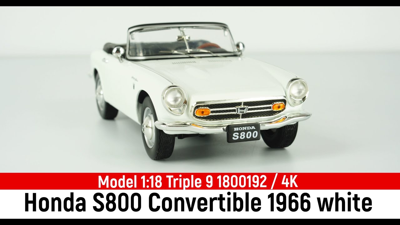 1966 Honda S800 Convertible Blanco 1:18 Triple-9 1800192