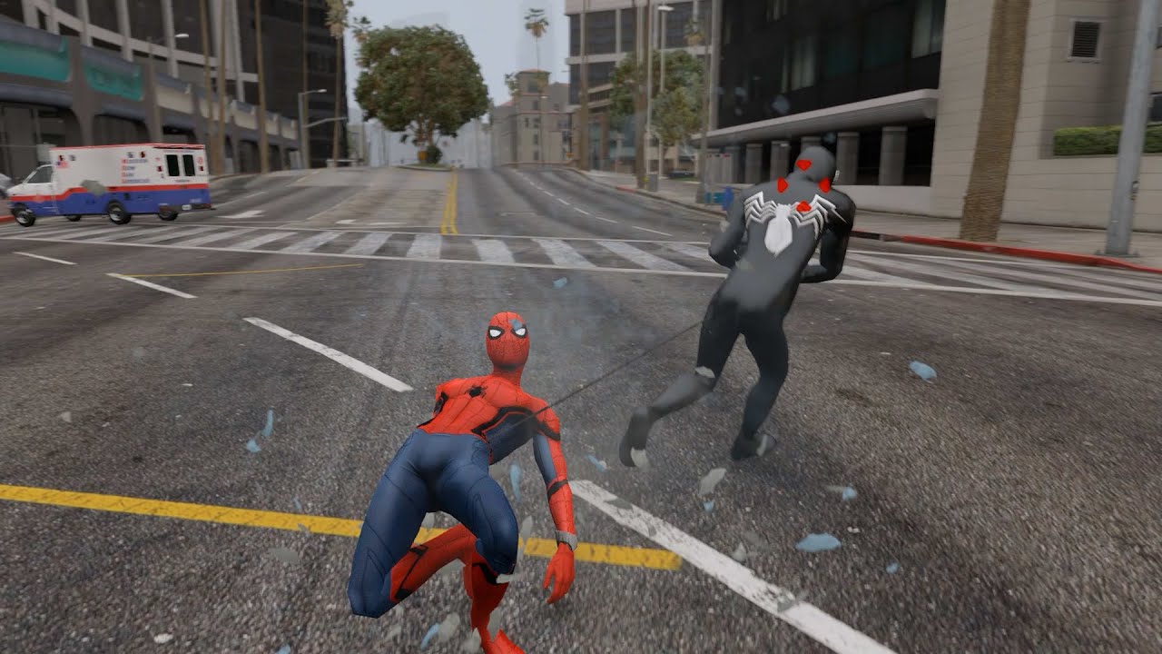 Spider-Man vs White & Black Spider-Man – Multiverse Clash in GTA 5! 🕷️⚪⚫🔥
