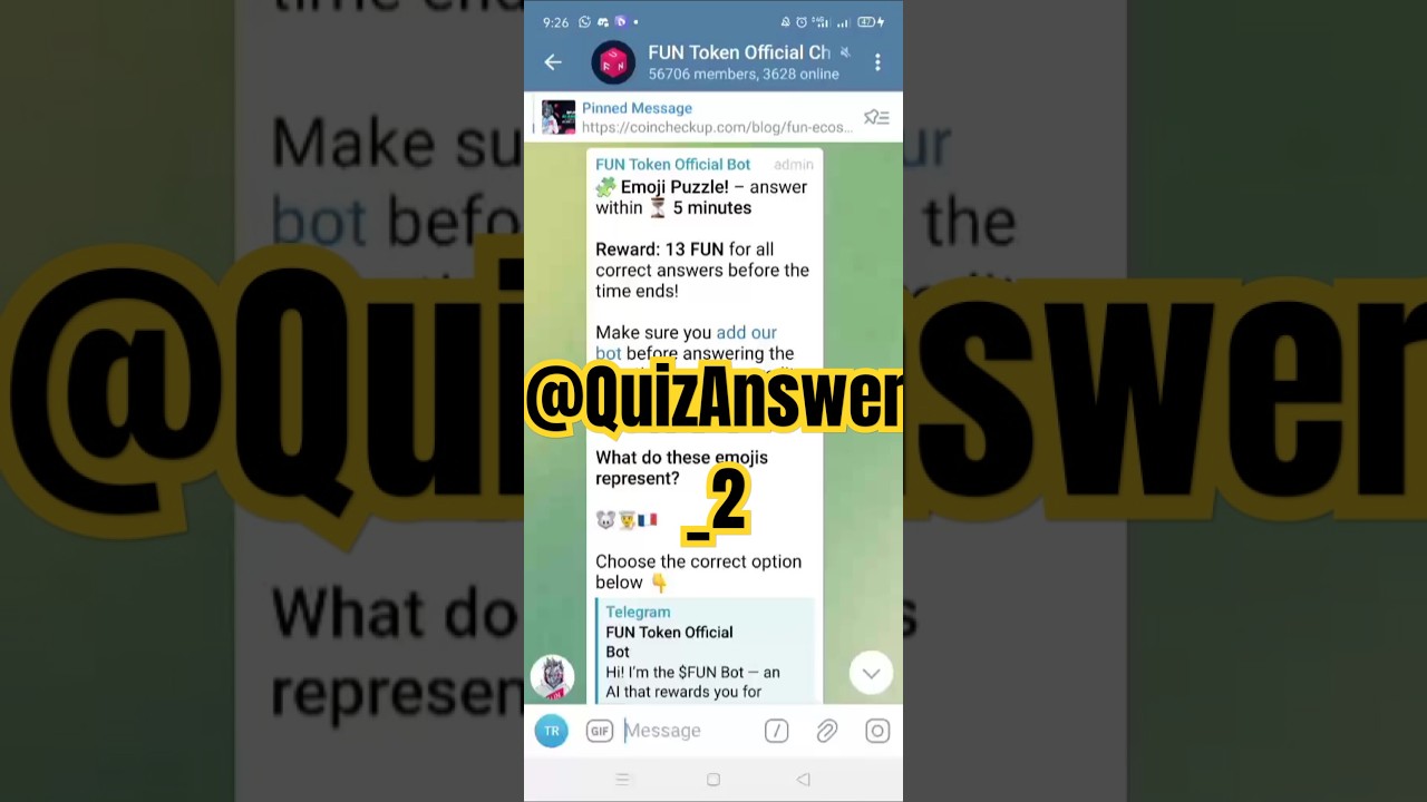 Fun Token Quiz answers | Fun token answer | Fun tok Quiz