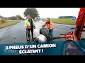 Ref:dn-WCxVCYHg Une crevaison de trois pneus immobilise un camion !