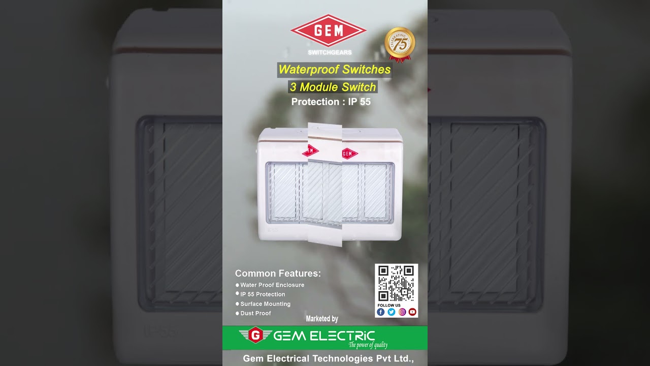 Bell Push / Waterproof Switches / IP 55 Protection / GEM / GEM ELECTRiC