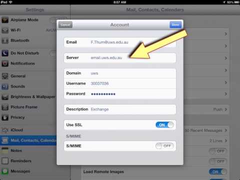 Adding UWS email to your iPad