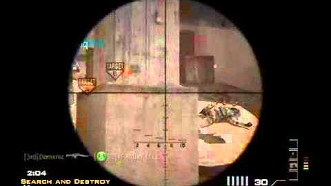 MW3 Game Clip Lucky Sniper kill 1000 points. (Search And Destroy)