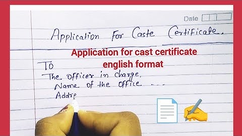 Application for Caste Certificate in English & Hindi|जाति प्रमाण पत्र के लिए आवेदन पत्र#Easylearnfor