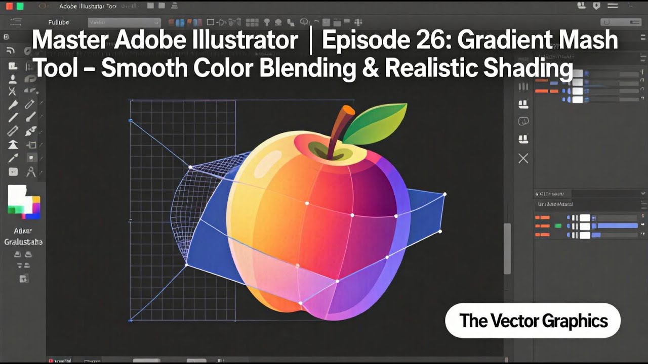 Master Adobe Illustrator | Episode 26: Gradient Mesh Tool – Color Blending & Realistic Shading