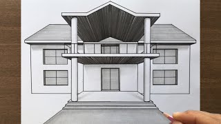 How to Draw a House in 1 Point Perspective