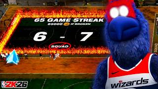 #1 6'10 DRIBBLE GOD pulled up on 65 GAME WIN STREAK in NBA 2K26..(THINGS GOT CRAZY )
