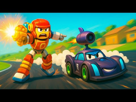 Eile, Super-Roboter! 🤖 Stoppe das Rennauto 🚗 Robofuse | Auto-Cartoons für Kinder