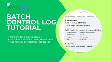 Using the Inventory Batch Control Log on ReciPal.com
