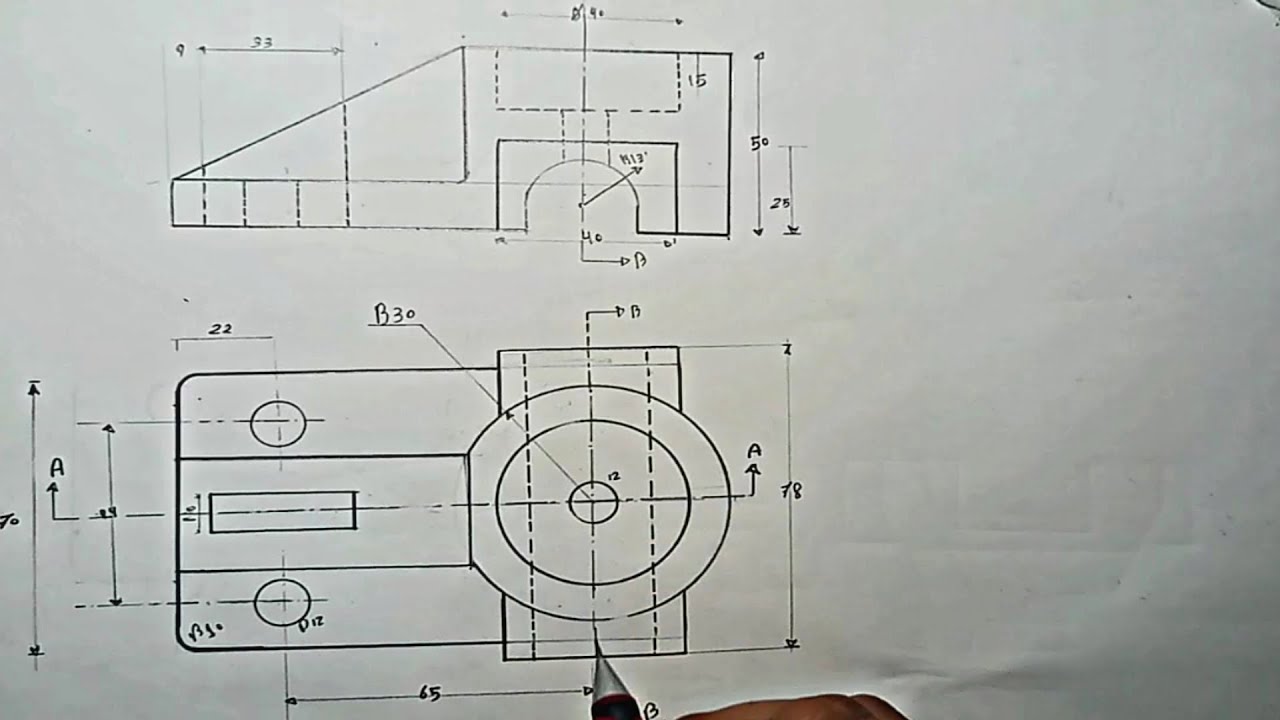 استنتاج المسقط الثالث مع التهشير