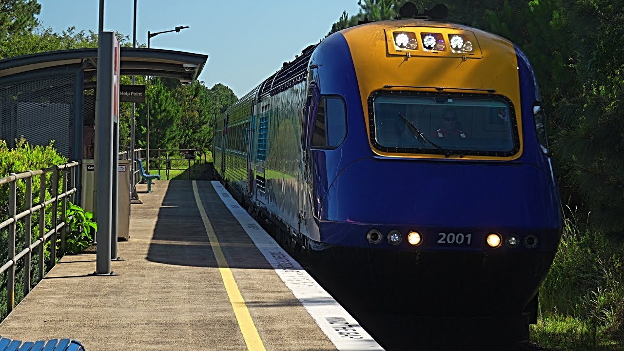 A Windy Welcoming of an XPT at Sawtell, NSW