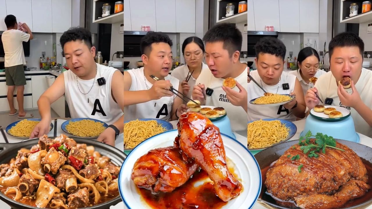 自私老公想独占鸡腿，我直接帮儿子藏进面里，老公这下该哭了！【小叶很会吃】