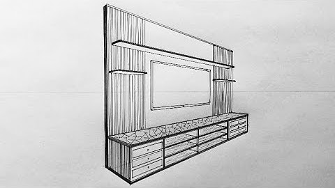 how to draw tv cabinet#twopointperspective #architecturedrawing #drawing #drawingperspective