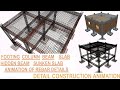 Complete Construction Animation | Footing | Column | Beam | Hidden Beam | Sunken Slab