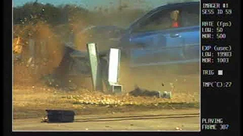 SoftStop Guardrail Crash Test 3-34 with Small Car