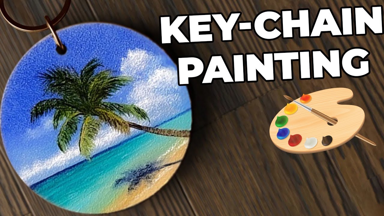 Easy DIY Keychain Oil Painting Idea 🌴🌊 | The Color Scape