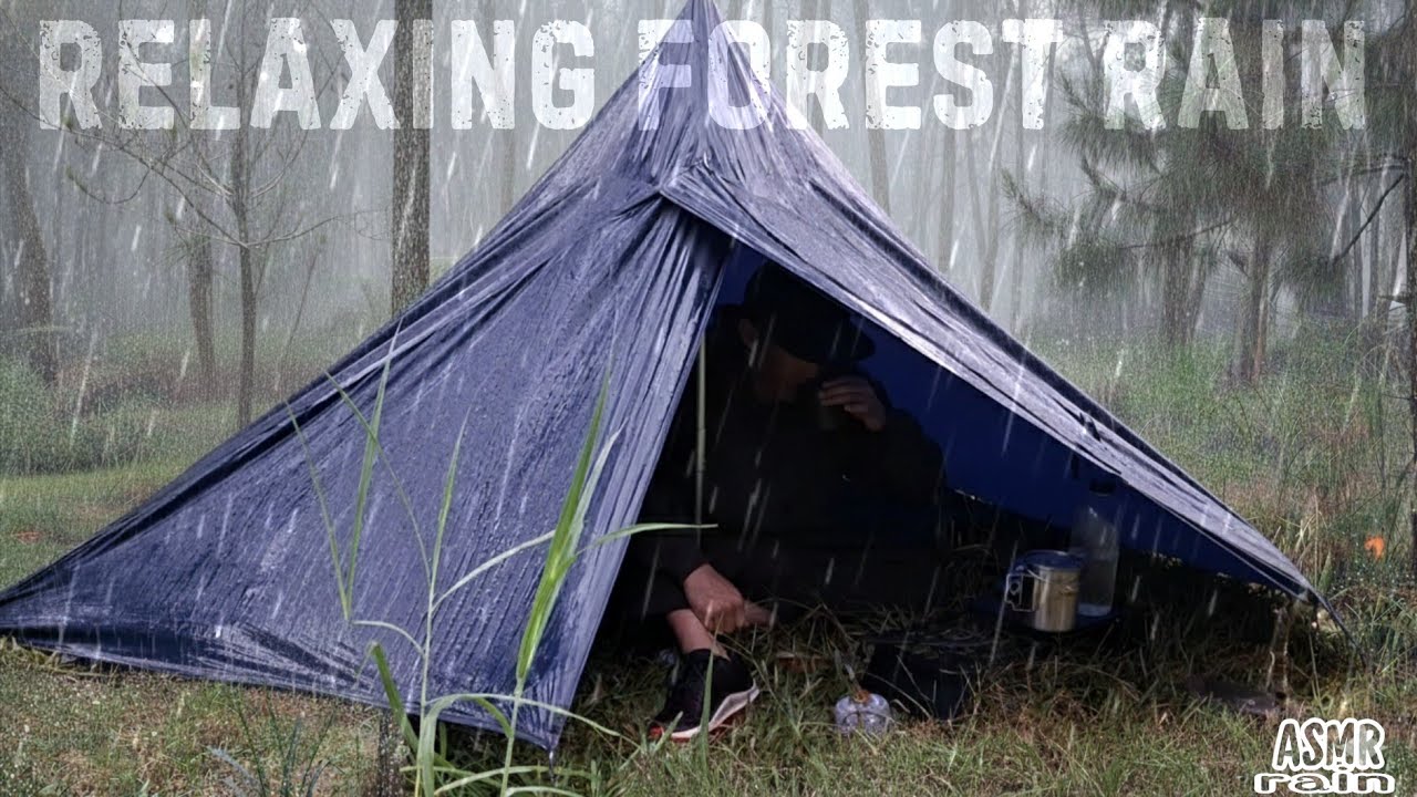 HEAVY RAIN CAMPING‼️ Solo Camping HEAVY RAIN • Relaxing Camping in The ...