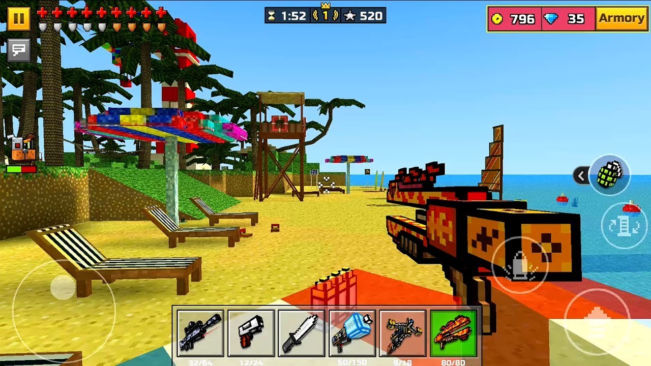 Pixel Gun 3D Android iOS Gameplay Paradise Resort - YouTube