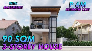 MODERN HOUSE WITH BASEMENT ON NARROW 90 SQM LOT 2023 | ALG DESIGNS #72