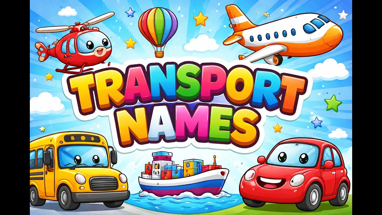 TRANSPORT NAMES “Zoom, Fly & Sail – Learn Transport Names the Fun Way!” #transport,#Transportation