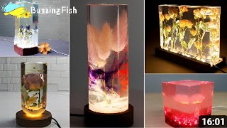 5 MOST Amazing Epoxy Resin LAMPS \/ Flower in Resin \/ Dark-Crafting