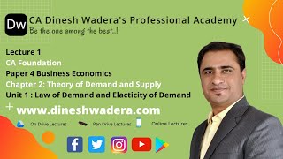Lecture 1 - Law of Demand & Elasticity of Demand - Part 1 - CA Foundation
