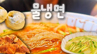 [자막] 시원~하게 물냉면에 고기만두, 숯불고기 냠 (먹방, MUKBANG, Eating show)