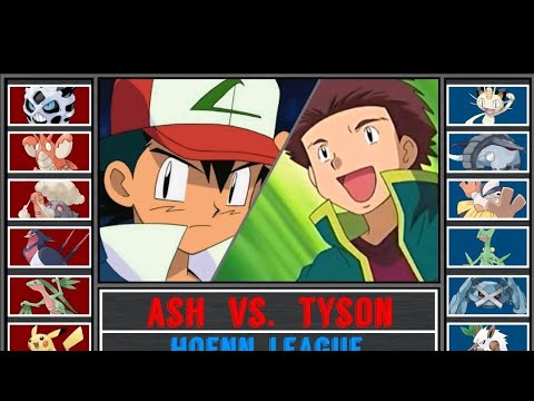Ash vs Tyson full battle in Hindi Hoenn league championship finals Ash best battle ever