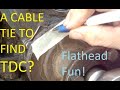 Flathead Ford finding TDC by solid stop and cable tie methods. FordBarn HAMB VHRA Hotrod